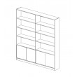 Bookshelf with 2 Sections 4 Doors 